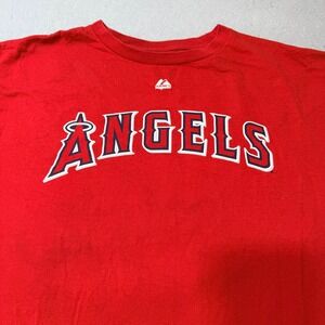 Majestic Los Angeles Angels Albert Pujols 5 Red T Shirt Mens XL Cotton Baseball